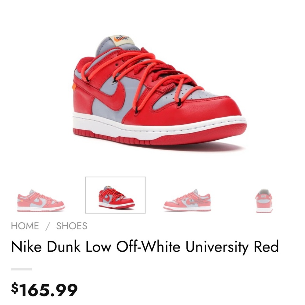 Nike Dunk Low Off-White University Red